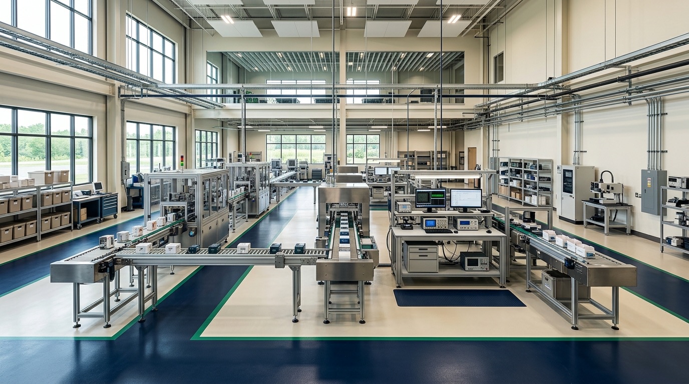 Modern consumer-products manufacturing facility interior